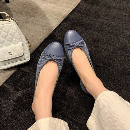 Damen Ballerinas Komfortschuhe Blockabsatz