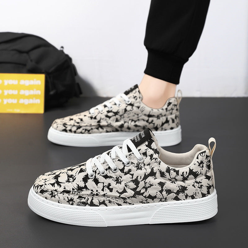 Damen Sneaker Blumenmuster Gummisohle Flexibel
