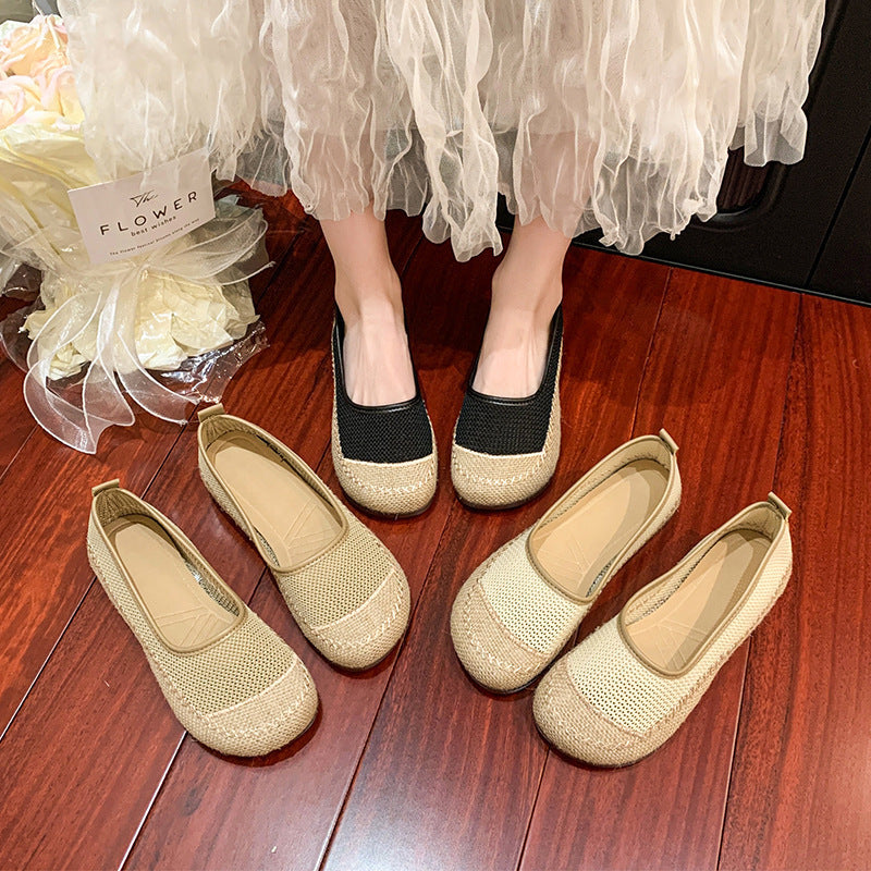 Damen Ballerinas Atmungsaktives Material Elastisch Bequem
