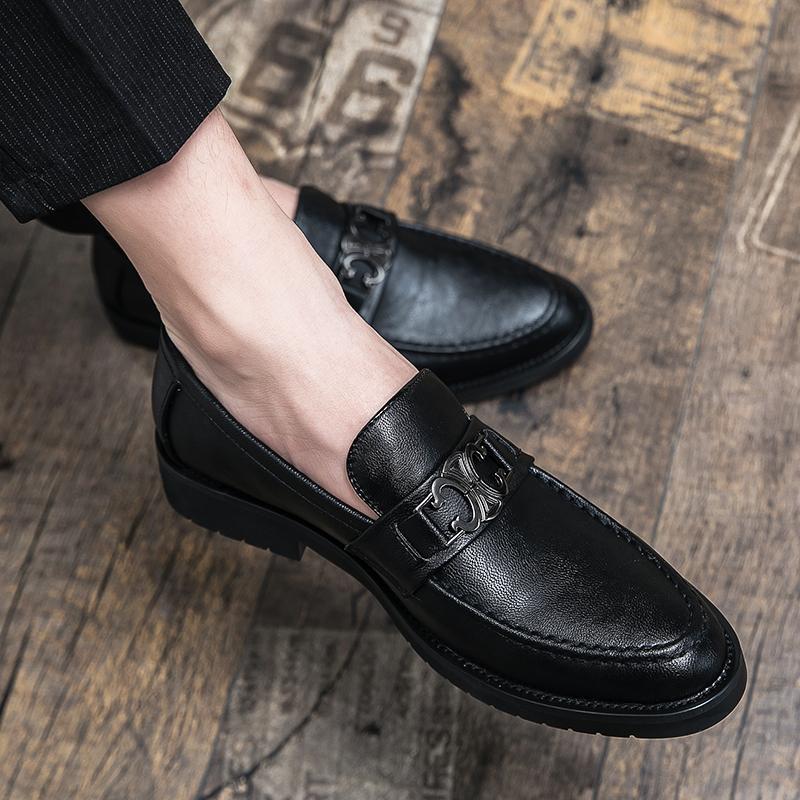 Damen Mokassins Leder Elegante Schnalle