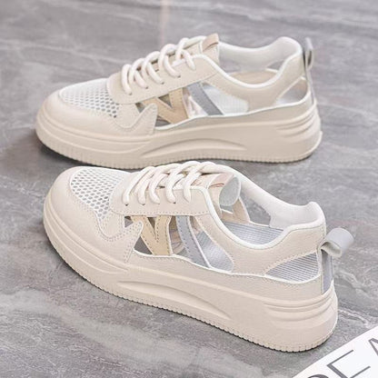 Damen Sneaker Atmungsaktives Mesh Chunky Schuhe Cut-Out-Design - Norvielle