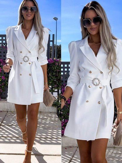 Damen Blazer Kleid Elegant Tailliert