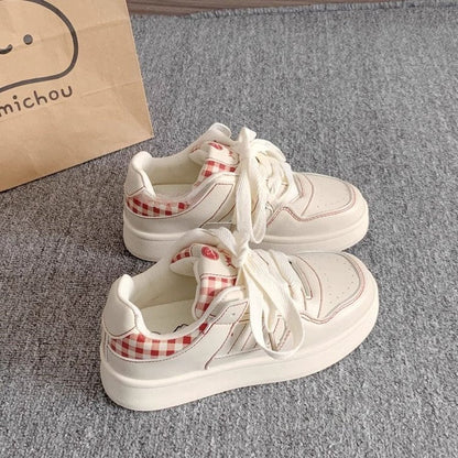 Damen Sneaker Kariert Hochdämpfend