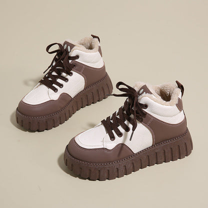 Damen Plateau Sneaker Warmfutter Winter