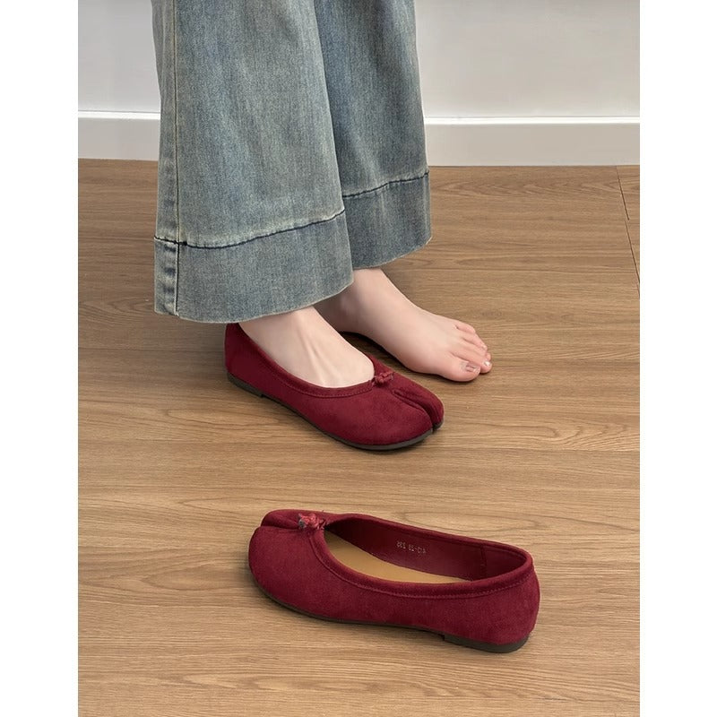 Damen Ballerinas Schnürenlos Bequem Modern