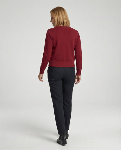 Damen Cardigan Feinstrick Rippborte Kurz Modern