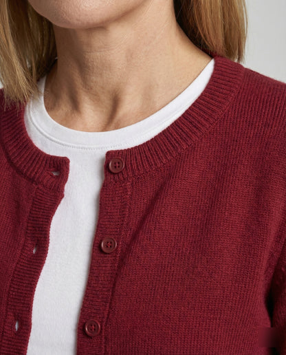 Damen Cardigan Feinstrick Rippborte Kurz Modern