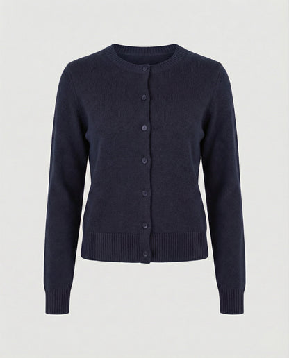 Damen Cardigan Feinstrick Rippborte Kurz Modern
