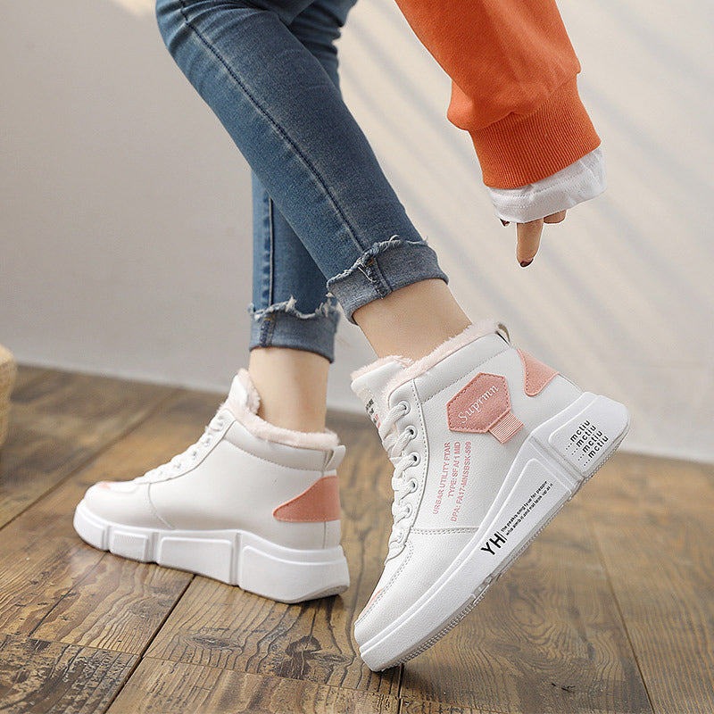 Damen Sneaker Hoch Schaft Kuschelig Trendig - Norvielle