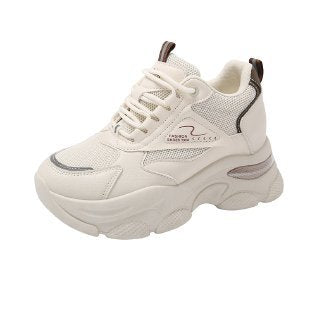 Damen Sneaker Hochwertiges Mesh Atmungsaktiv Dickes Profil