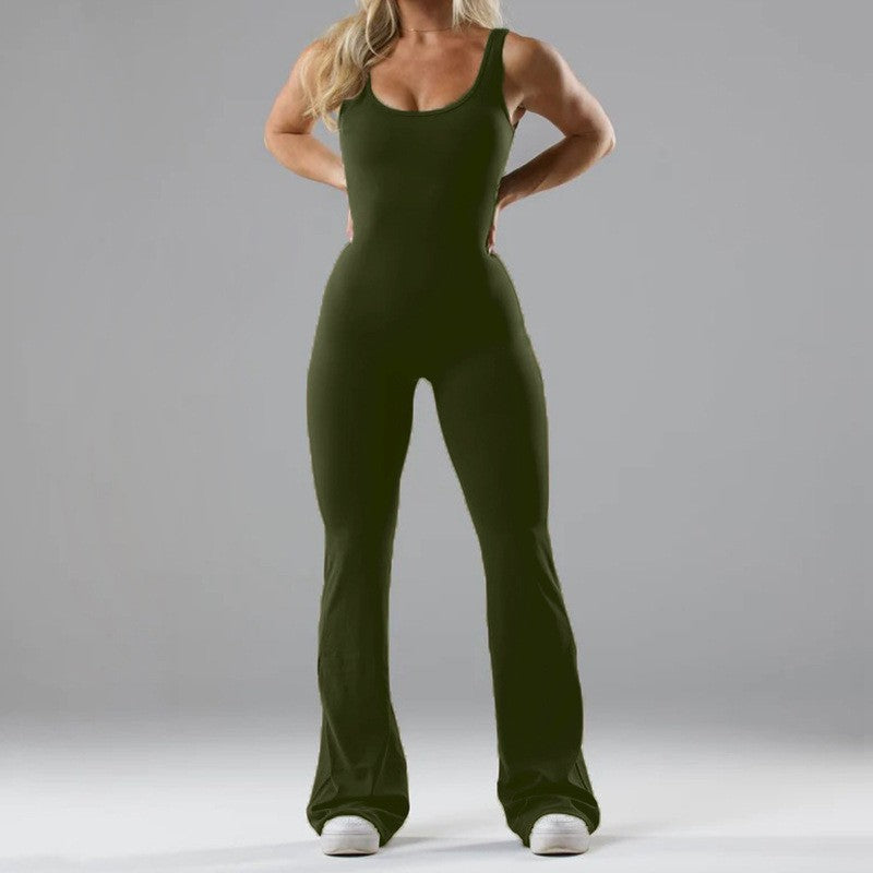 Damen Jumpsuit Sportlich Weicher Stoff Flared