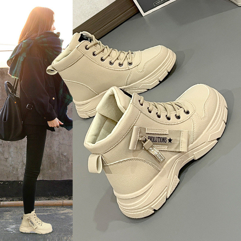 Damen Hochsneaker Atmungsaktives Material Gummisohle - Norvielle