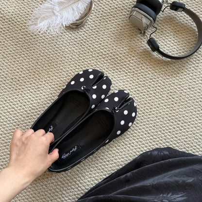 Damen Ballerinas Punktenmuster Schwarz - Norvielle
