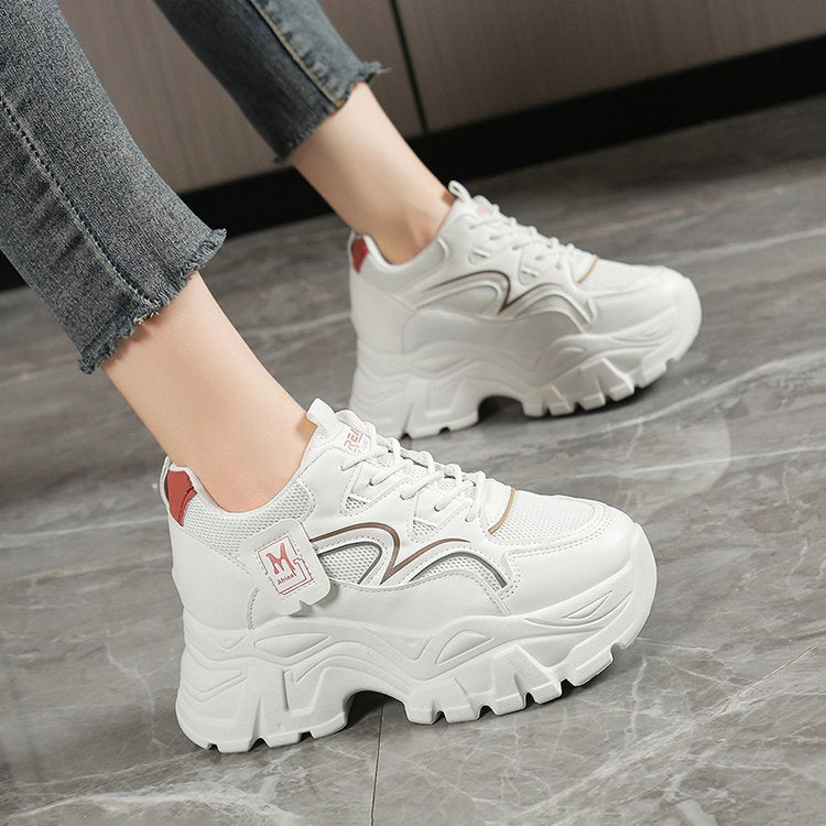 Damen Sneaker Chunky Atmungsaktives Obermaterial Weiß - Norvielle