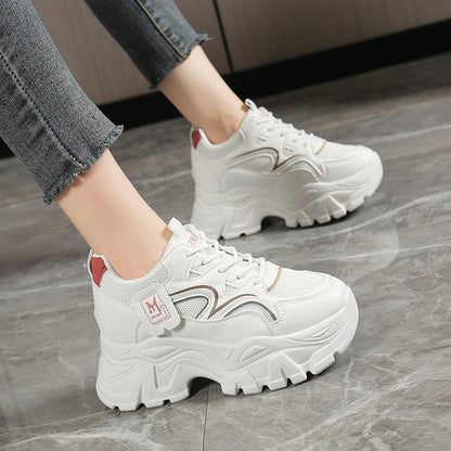 Damen Sneaker Chunky Atmungsaktives Obermaterial Weiß - Norvielle