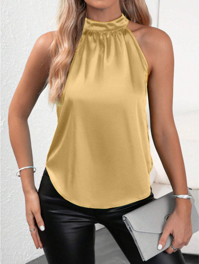 Damen Satin Hochkragen Modern