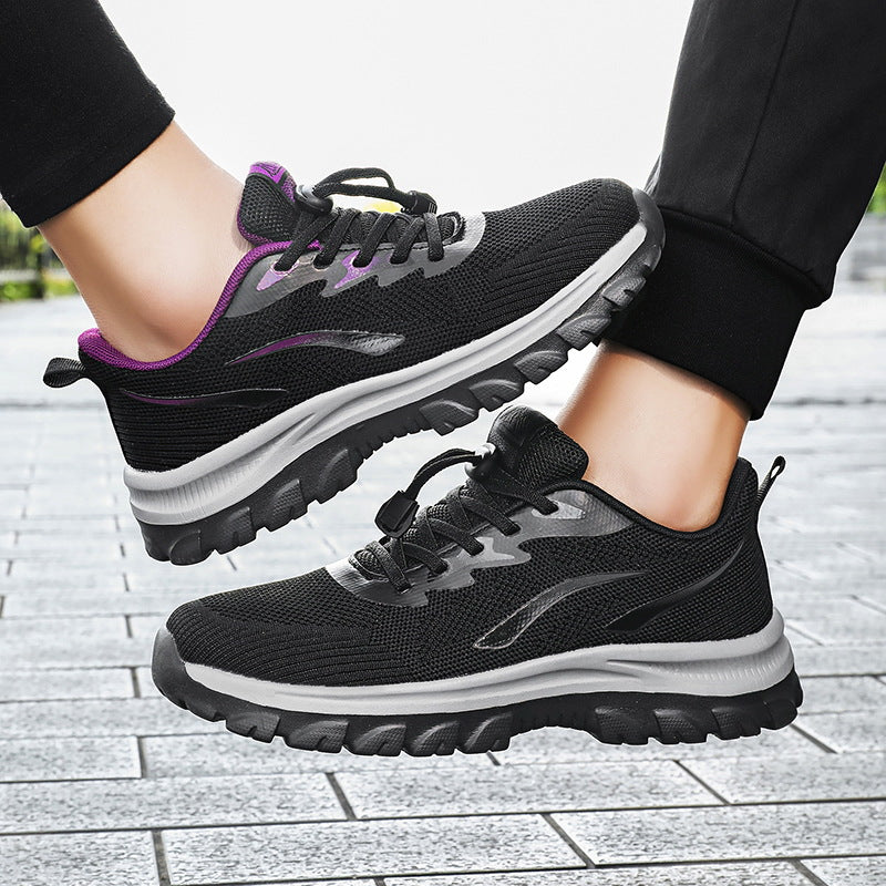 Damen Laufschuhe Atmungsaktiv Schnellschnürung Sport