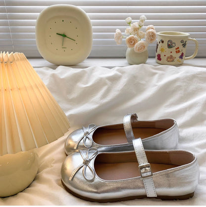 Damen Ballerinas mit Schleifen Comfort Fußbett