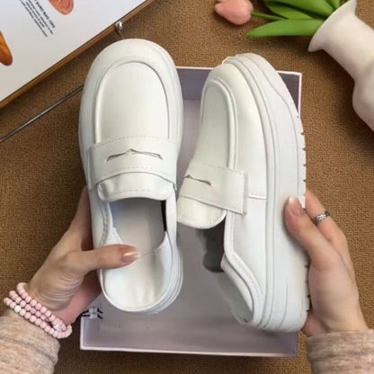 Damen Sneaker Slip-On mit dicker Sohle und Schnalle