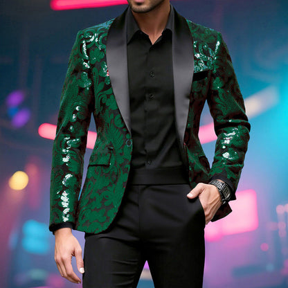 Herren Blazer Paillettenjacke Modern