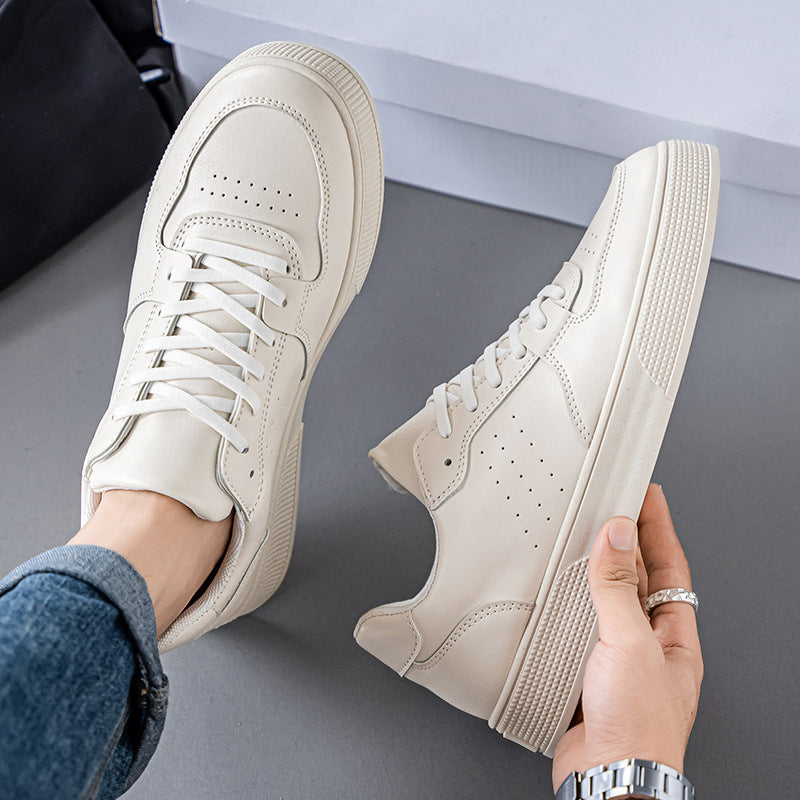 Damen Sneaker Leder Rutschfest Bequem Schwarz - Norvielle