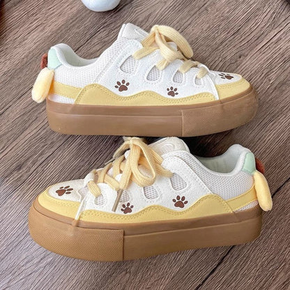 Damen Sneaker Atmungsaktives Mesh Pfotenmuster