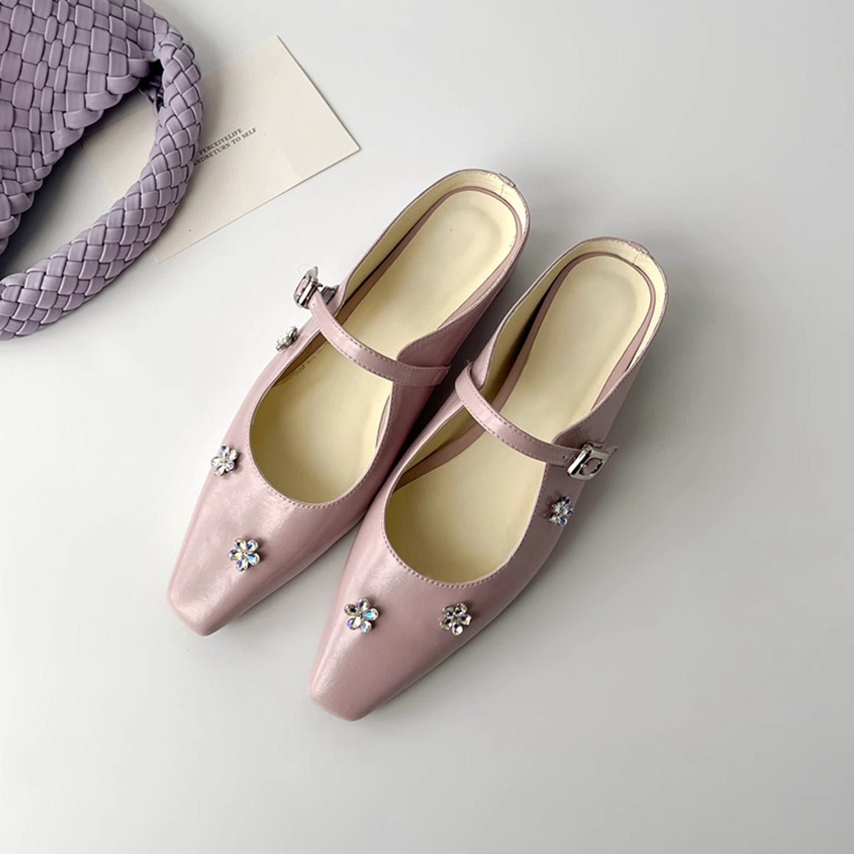 Damen Slingback Schuhe mit Blumenapplikationen