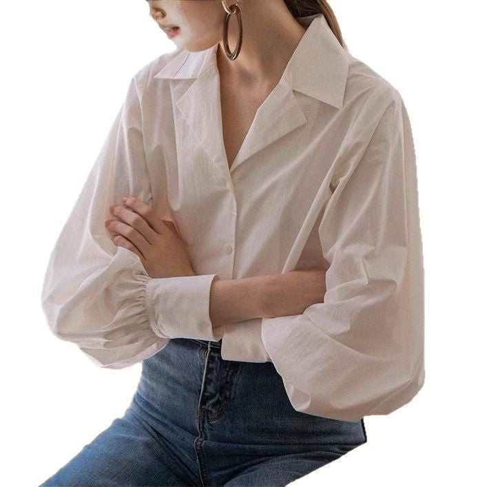 Damen Bluse Puffärmel Elegant Modern