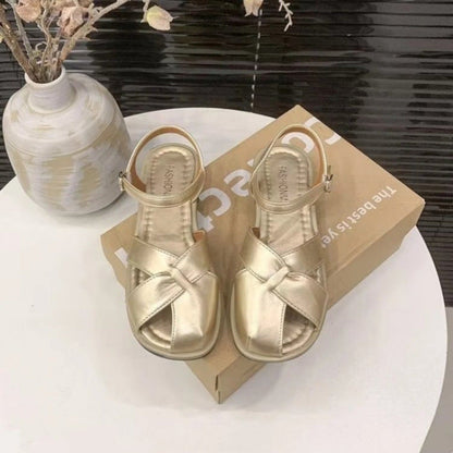 Damen Riemchensandalen Kreuz-Design Elegant