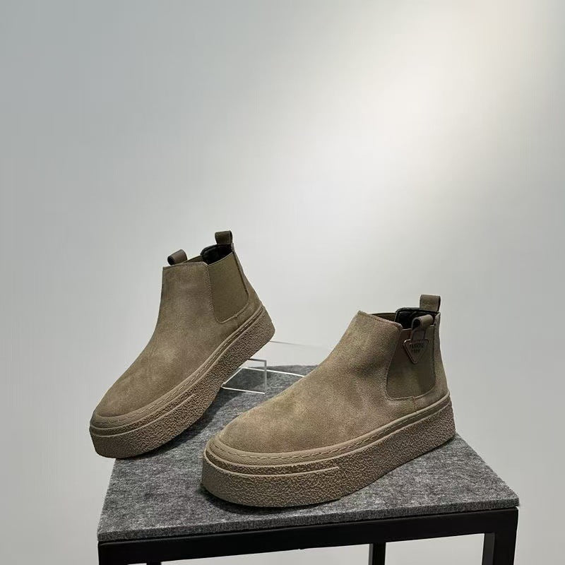 Damen Chelsea Boots Chunky Flexibler Sohle