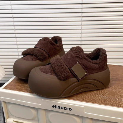 Damen Clogs Flauschig Verstellbar Klettverschluss Bequem kann zu