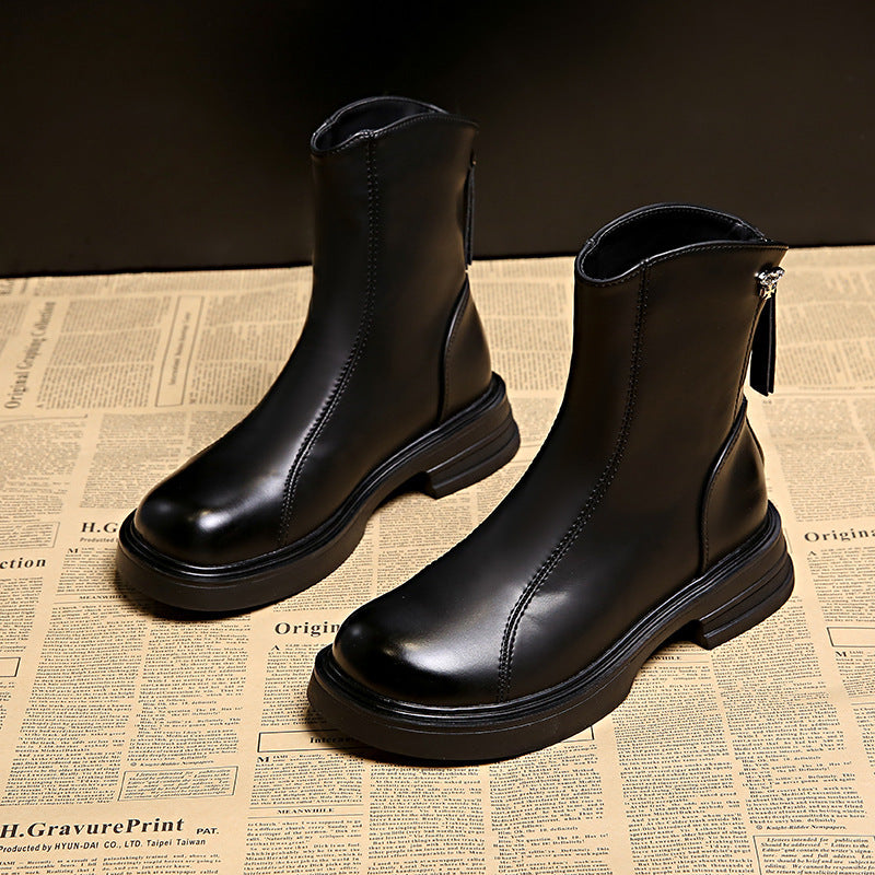 Damen Stiefeletten Elegant Kunstleder Reißverschluss