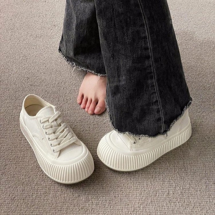 Damen Plattform Sneaker Bequem Mit Dämpfung Elegantes Design