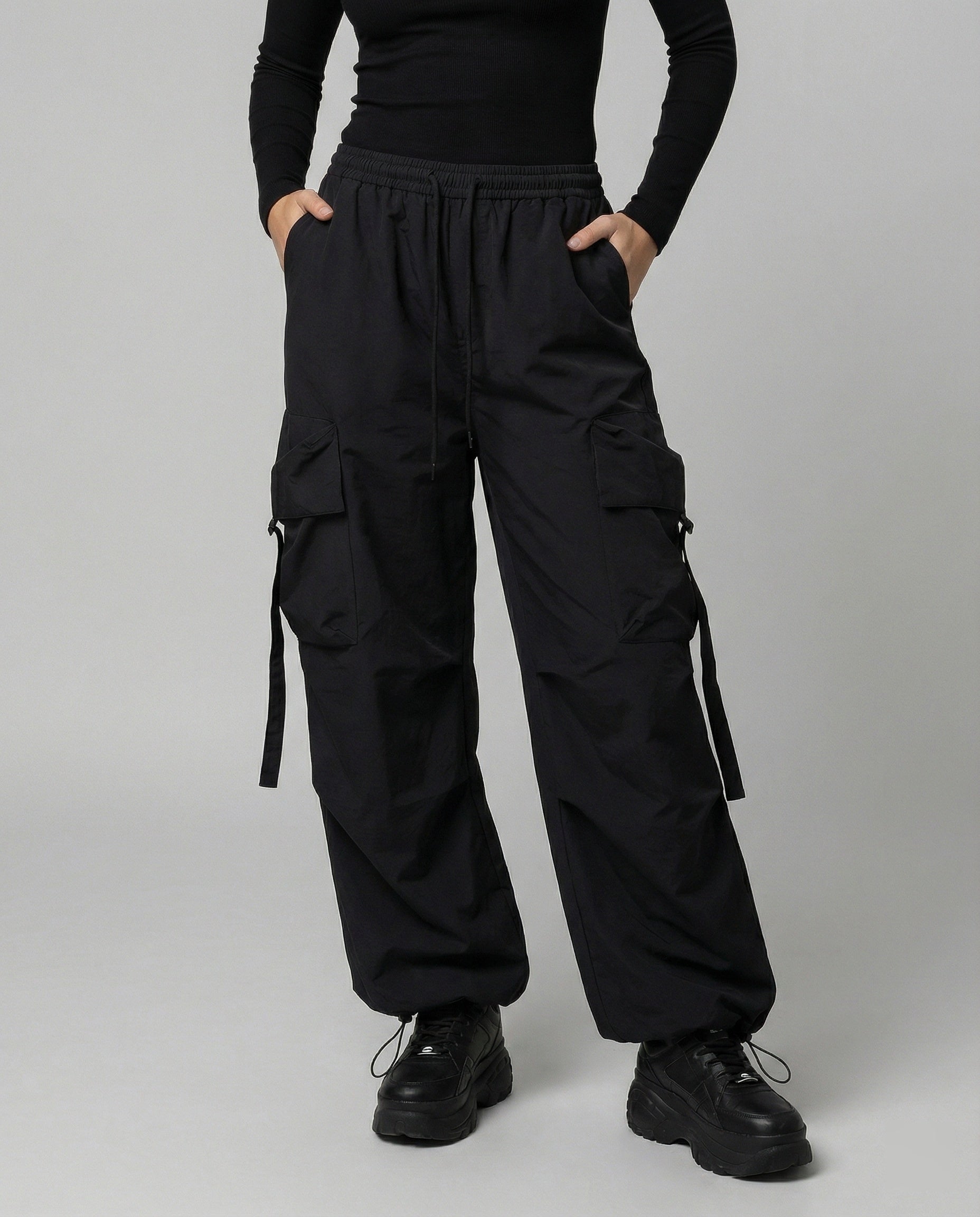 Damen Cargo-Hose Elastikbund Kordelzug Bequem - Norvielle