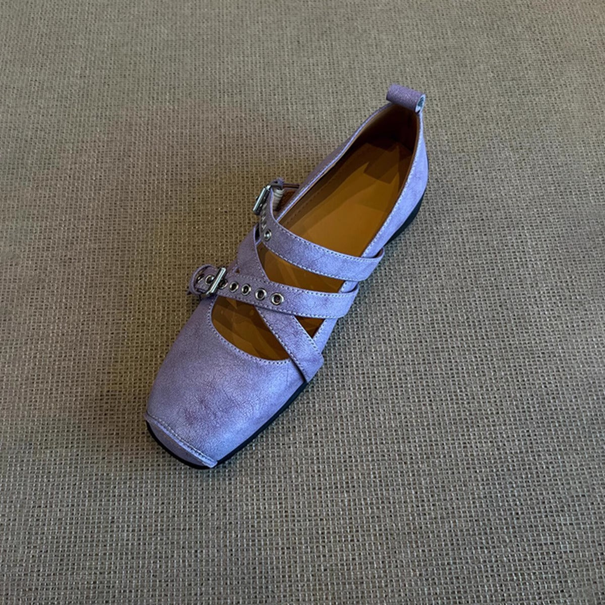 Damen Ballerinas Weich Bequem Mit Riemenverschluss