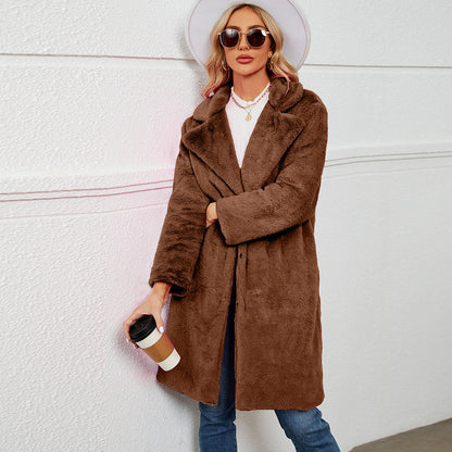Damen Fleecejacke Übergroß Kuscheljacke Warm