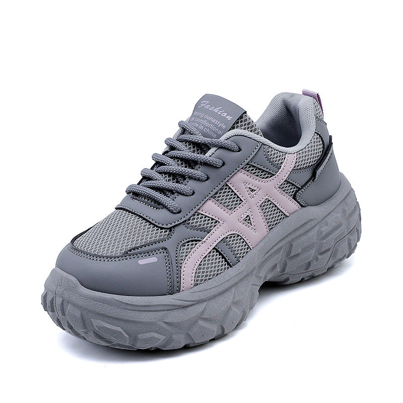 Damen Chunky Sneaker Atmungsaktives Material Stoßdämpfung