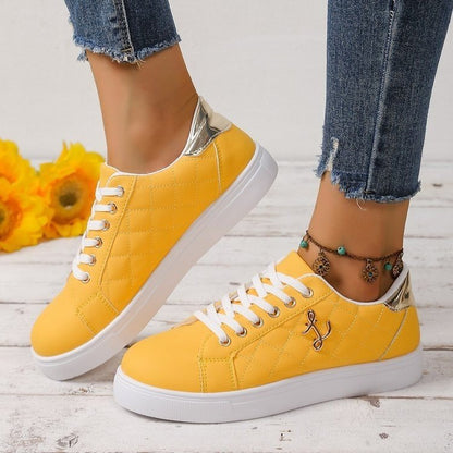 Damen Sneaker Weich Glänzend Sportlich - Norvielle