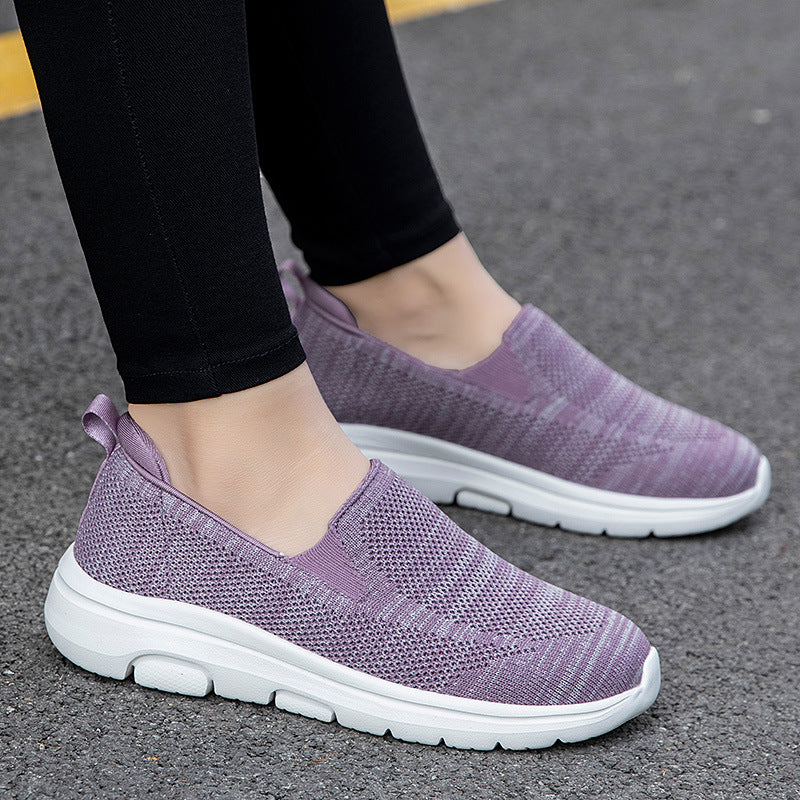 Damen Slip-On Sneaker Atmungsaktives Mesh Schwarze Fitnessschuhe - Norvielle