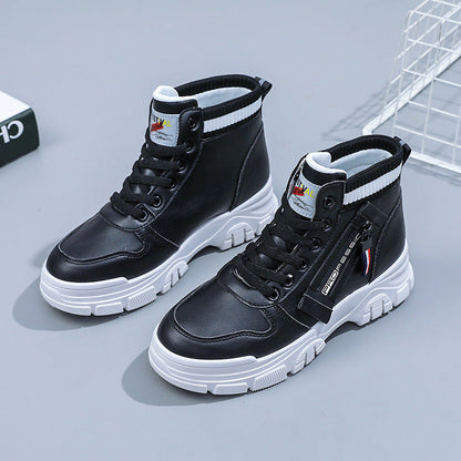 Damen Hoch Sneaker Atmungsaktives Material Reißverschluss