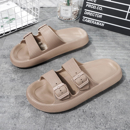 Damen Sandalen Doppelriemen Komfort Schwarz - Norvielle