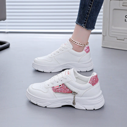 Damen Chunky Sneaker Glitzer Rutschfest