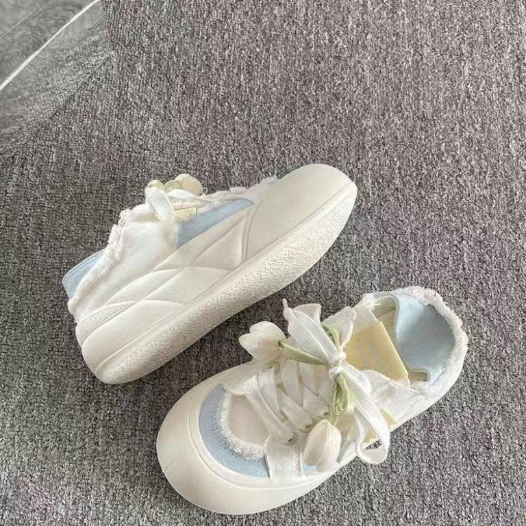Damen Floral Sneaker Schnürschuhe Trend