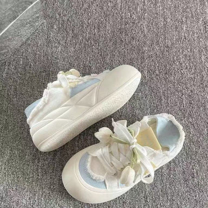 Damen Floral Sneaker Schnürschuhe Trend
