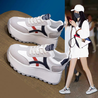 Damen Plateau Sneaker Sportlich Rutschfest Bequem - Norvielle