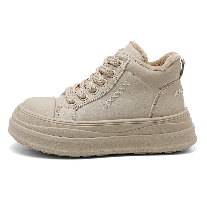 Damen High- Sneaker Flauschig Robust Modisch Schwarz - Norvielle