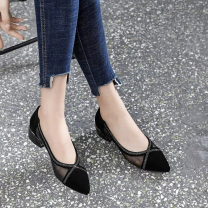 Damen Pumps Hochhackig Transparentes Mesh Mit Glitzerdetails