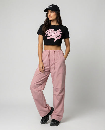 Damen Freizeithose Weite Bequem Kordelzug