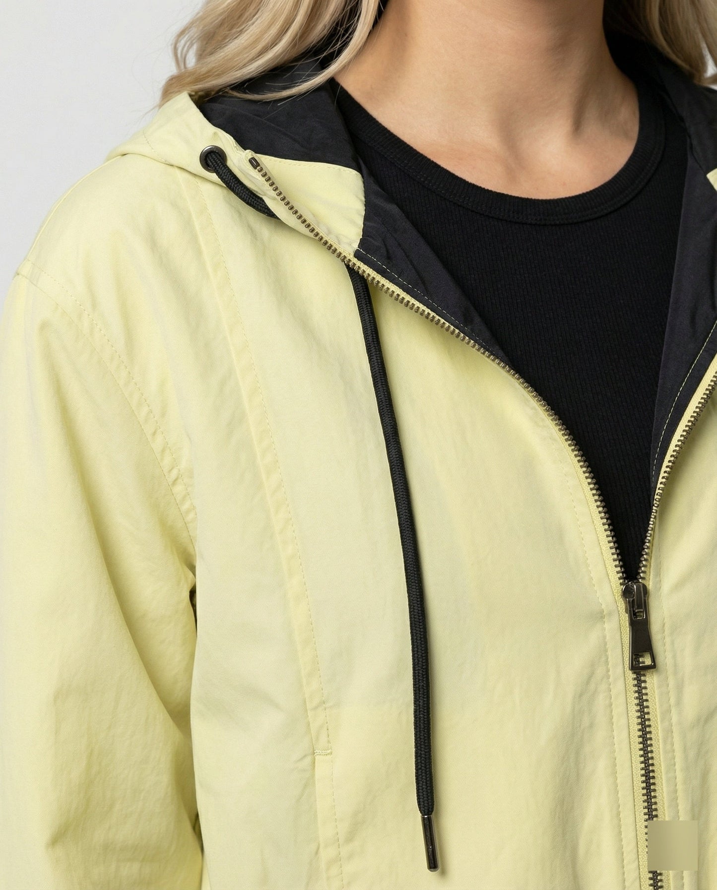 Damen Kapuzenjacke Kurz Reißverschluss Blouson