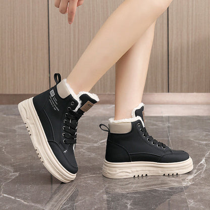 Damen High- Sneaker Warmes Fleece Rutschfest